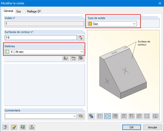Création d'un solide de type Gaz
