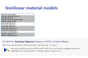 Modèles de matériau dans RFEM