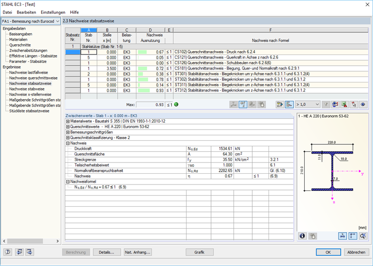 Calcul dans RF-/STEEL EC3 selon EN 1993-1-1