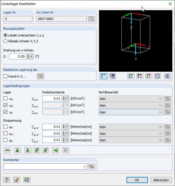 Les petits ressorts de torsion et de translation facilitent la convergence des calculs