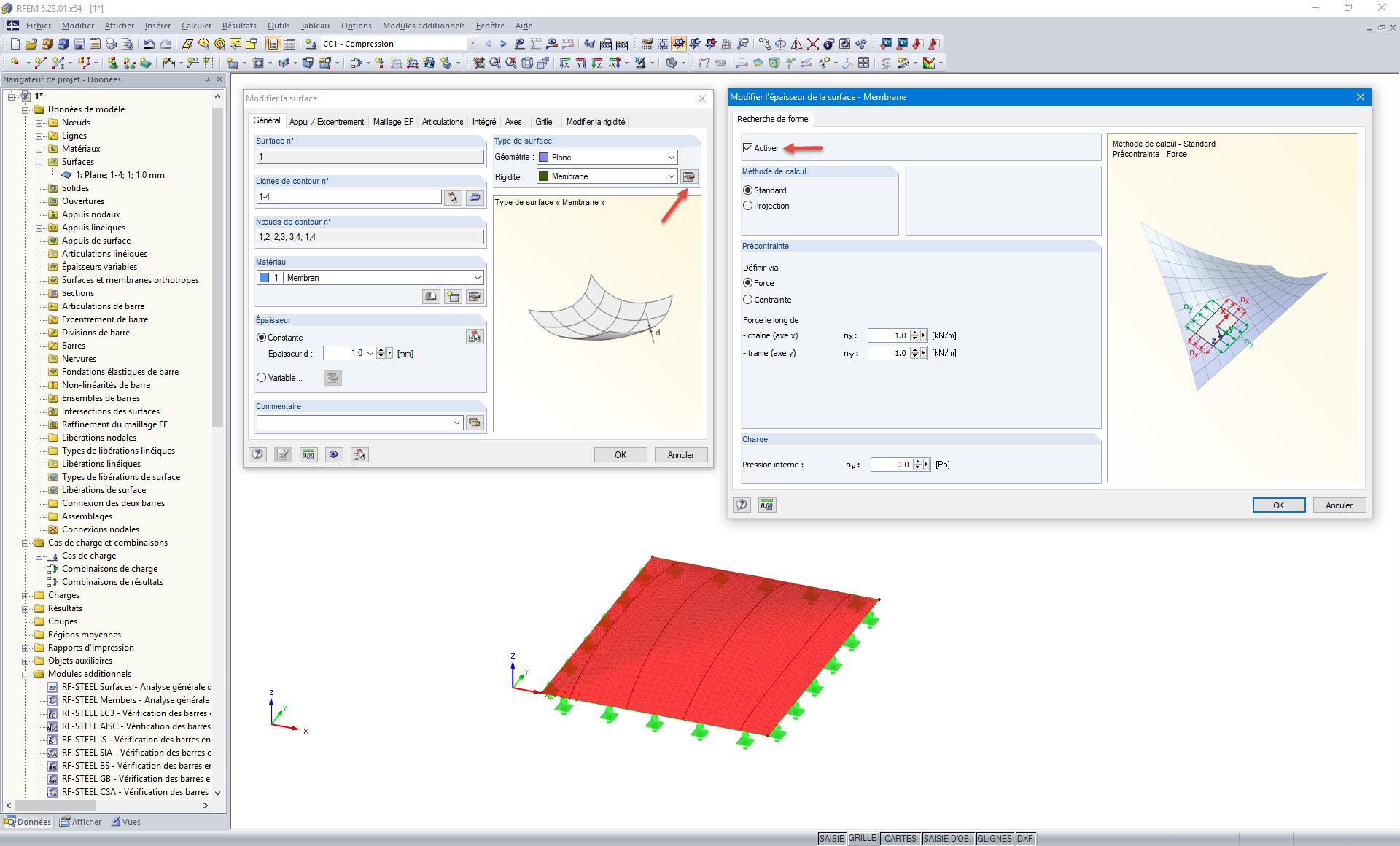 Activation de la recherche de forme