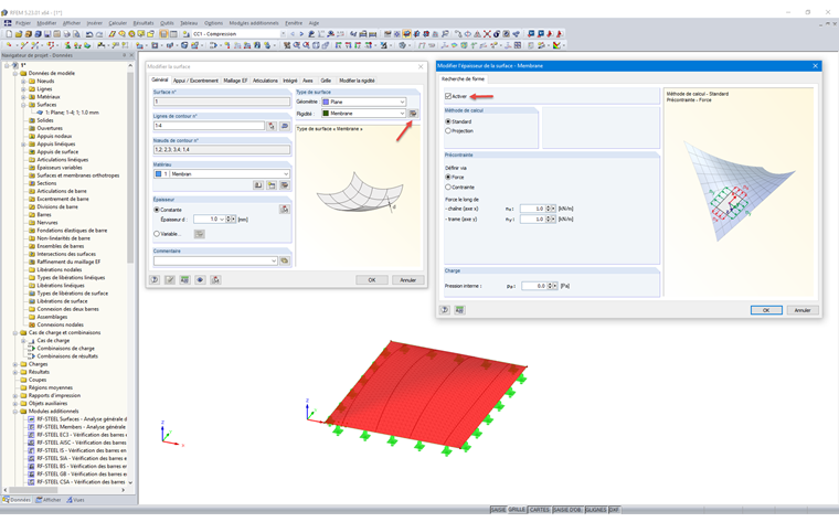 Activation de la recherche de forme