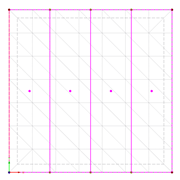 Lignes de coupe sur le maillage EF