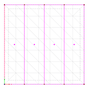 Lignes de coupe sur le maillage EF