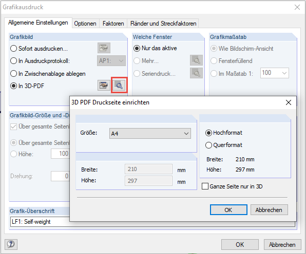 Configuration de la page d'impression