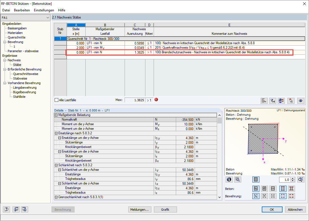 Vérification de la résistance au feu