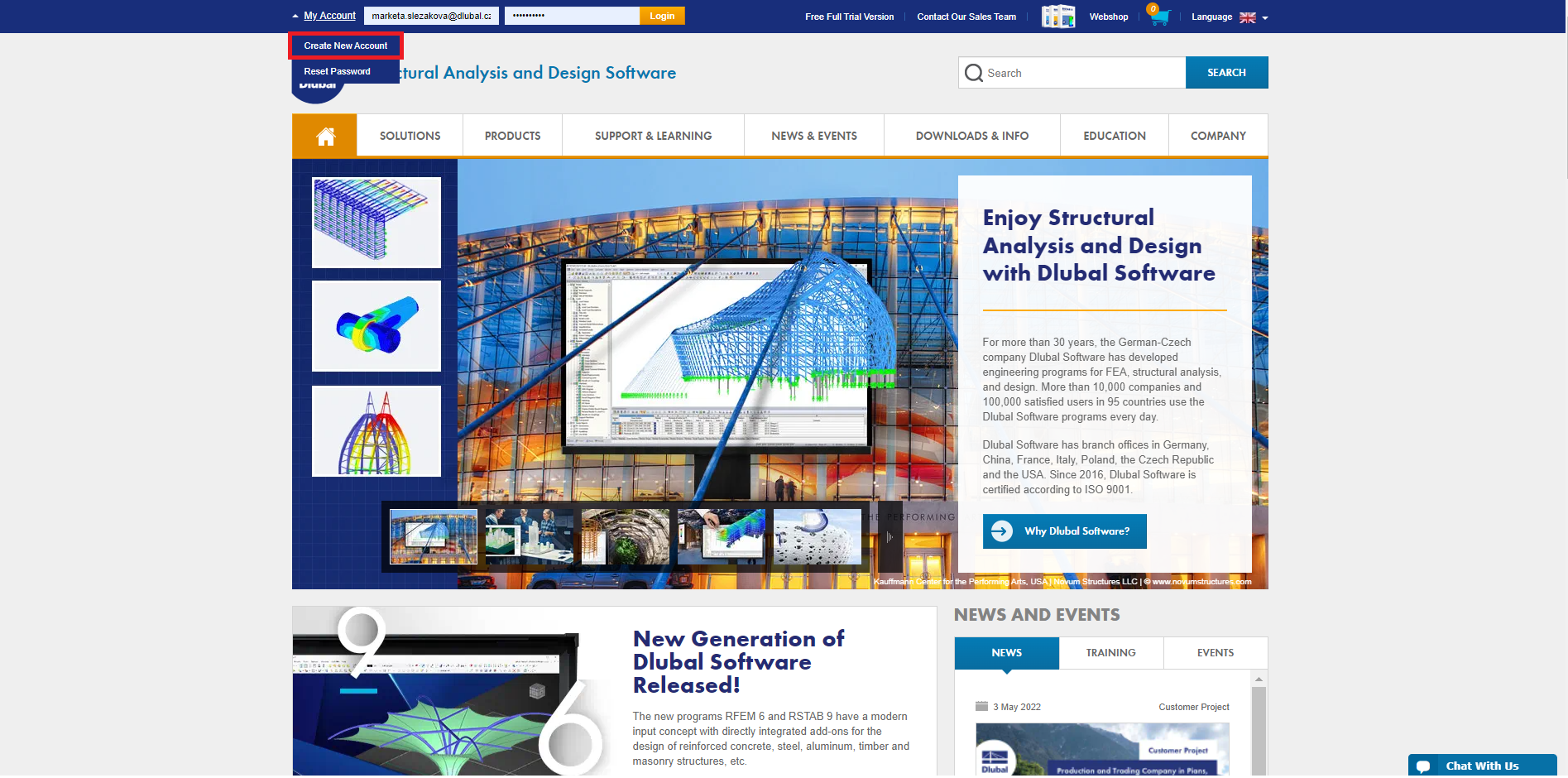 La commande d'un pack et l'utilisation des cartes associées requièrent la création d'un compte. Si vous n'êtes pas déjà client de Dlubal Software, commencez par vous créer un compte.