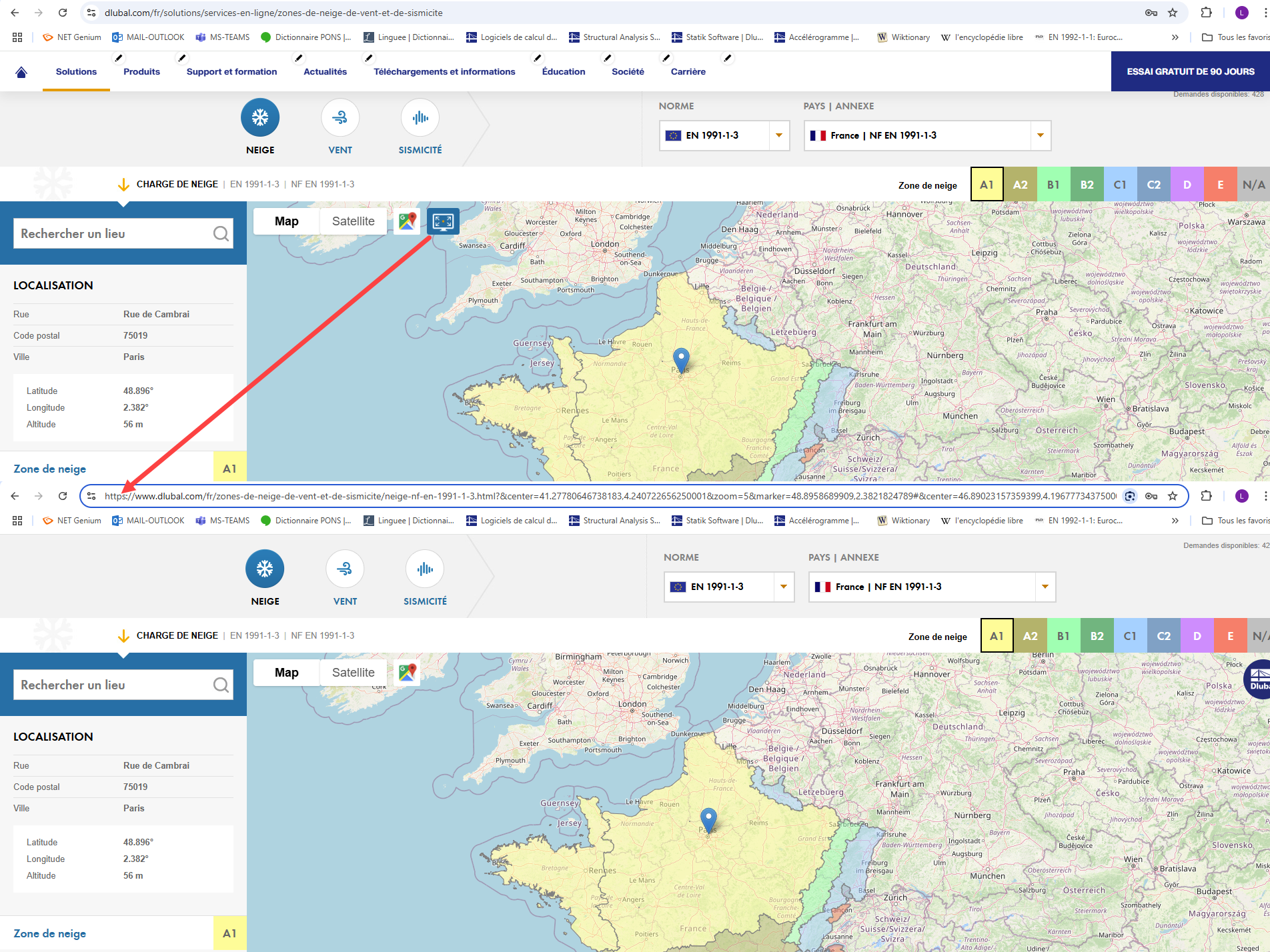 Mode plein écran avec adresse URL