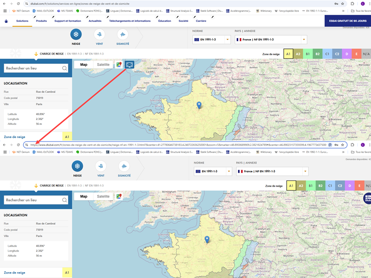 Mode plein écran avec adresse URL