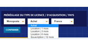 préréglage du type de licence/d'acquisition