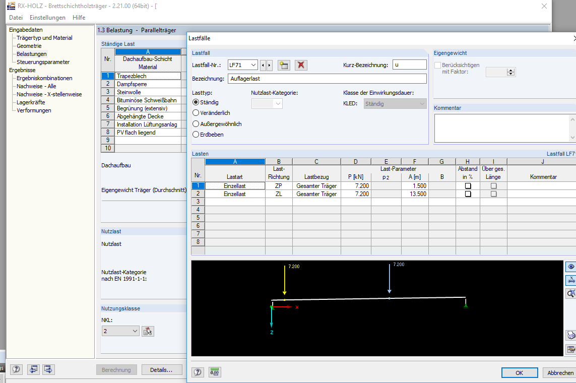 Charges concentrées dans le programme RX-TIMBER