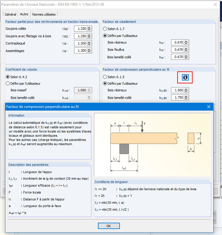 Facteur de compression transversale défini par l’utilisateur