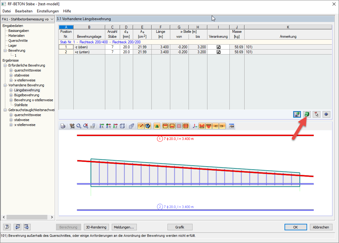 Bouton pour la bibliothèque de modèles d’armatures dans RF-CONCRETE Members