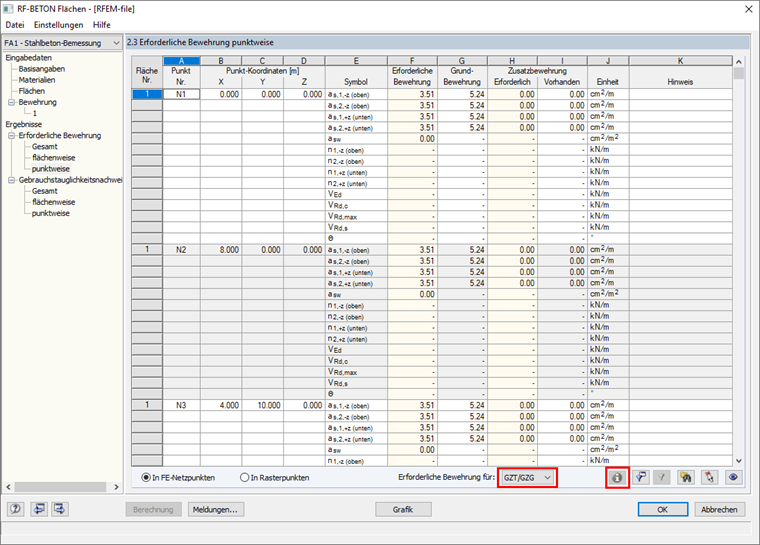 Pas de détails de calcul à l'ELS, combinaison ELU/ELS