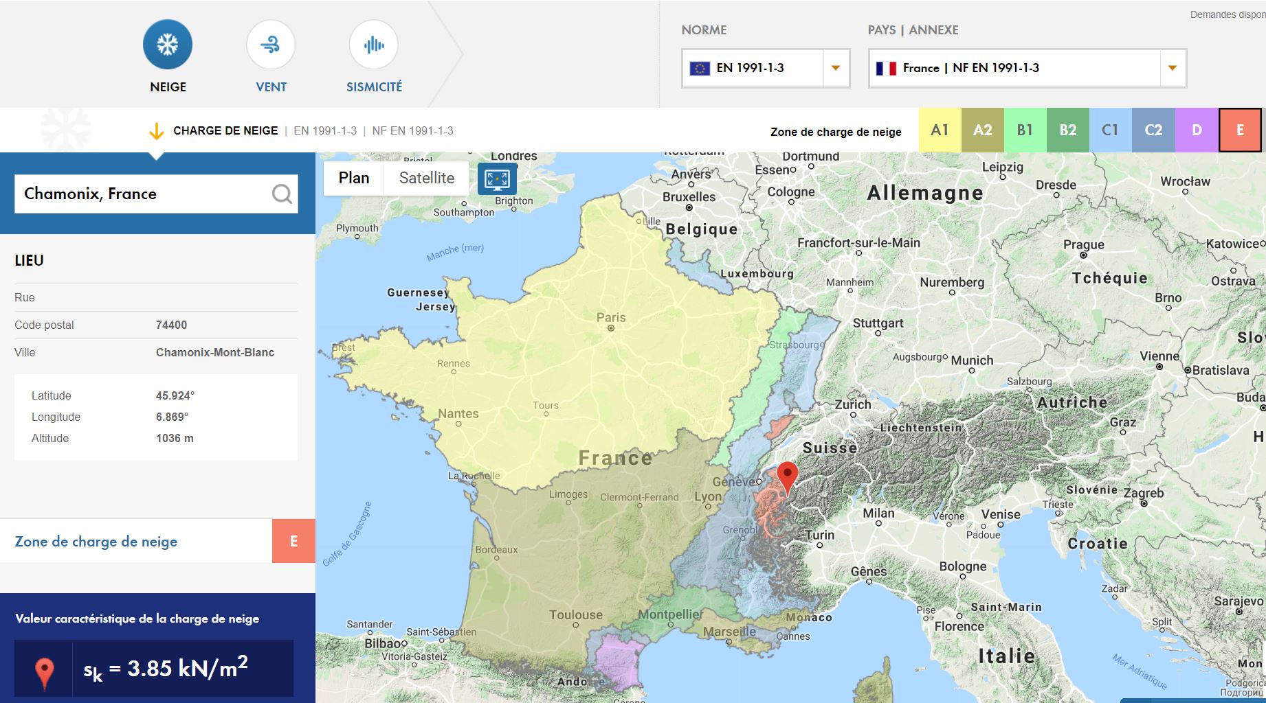 Service en ligne Dlubal : Charge de neige