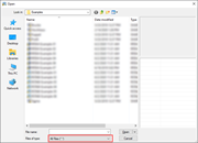 Ouverture la boîte de dialogue dans RSTAB 7 en sélectionnant le type de fichier