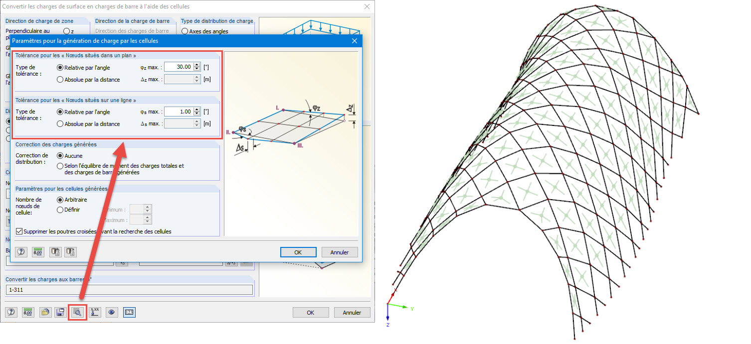 Paramètres des tolérances pour les nœuds