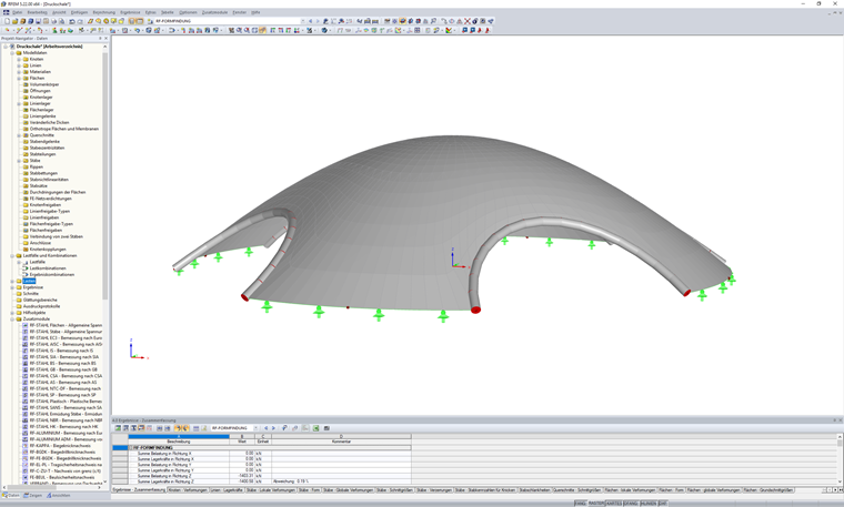 Recherche de forme d'une surface plane comprimée