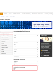 Identité pour le service en ligne dans le compte Dlubal