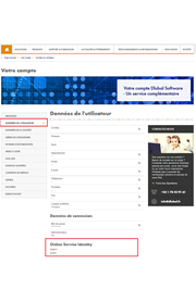 Identité pour le service en ligne dans le compte Dlubal