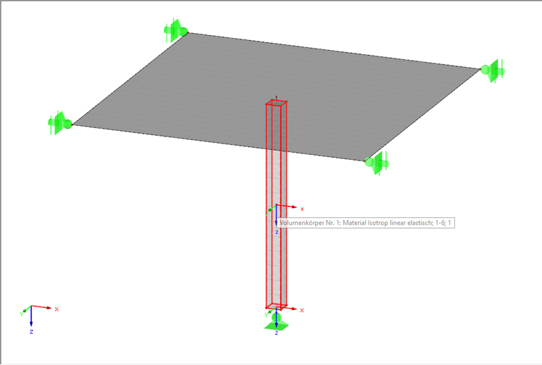 Poteau représenté dans RFEM comme solide
