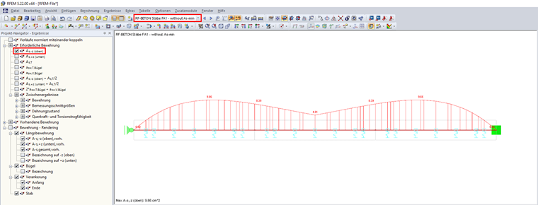 Distribution des armature requise sans armature longitudinale minimale selon la norme