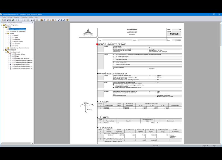 Rapport d'impression au format lettre