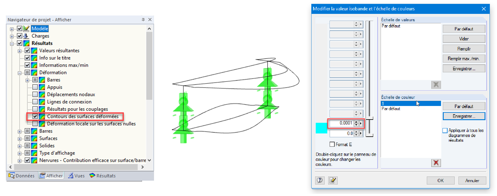 Affichage incolore des résultats