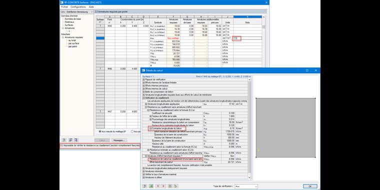 Message 13) Impossible de vérifier la résistance au cisaillement (section complètement fissurée)