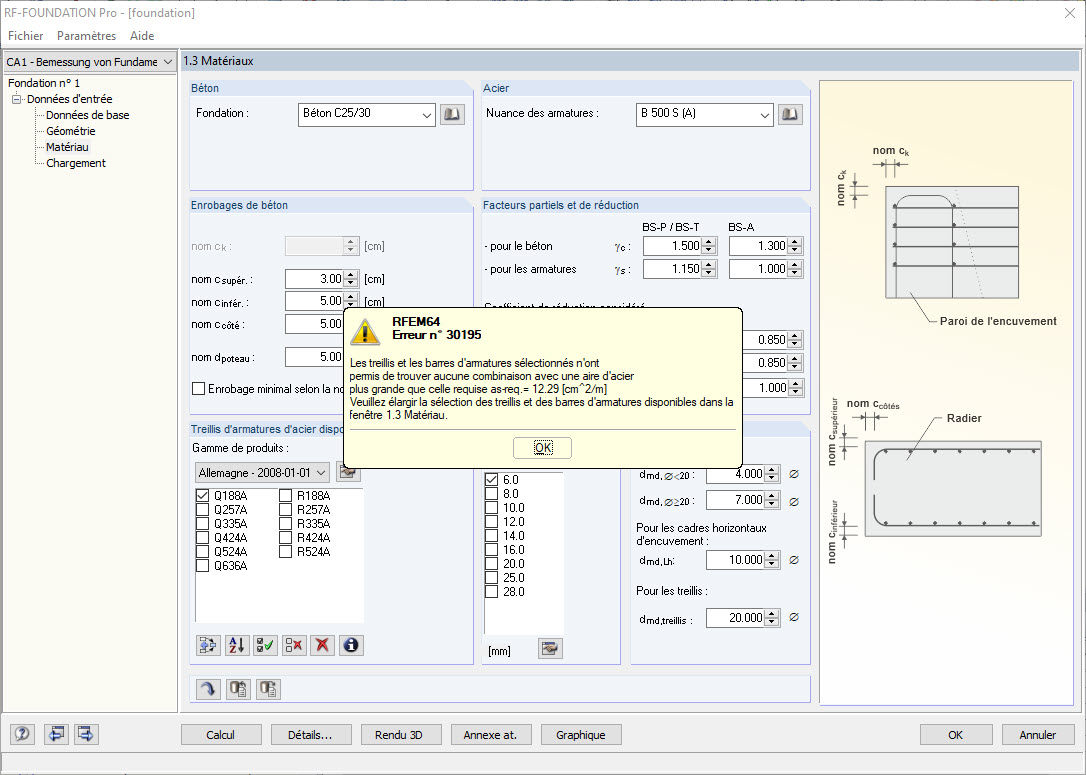 message d'erreur n° 30195