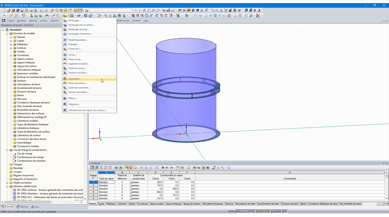 Création d’une surface annulaire plane