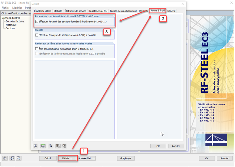 Activation de l’extension de module RF-/STEEL Cold-Formed Sections