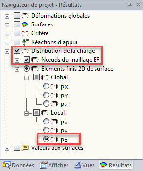 Distribution de charge dans le navigateur de résultats