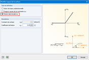 Sélection de l'option « Friction dans le plan xy » avec définition du coefficient de friction