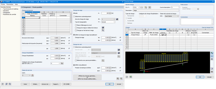 Définition manuelle de la charge de neige