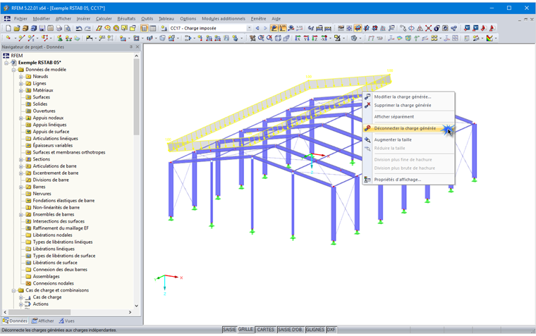 Déconnecter la charge générée