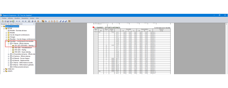 Détails (valeurs nodales et valeurs extrêmes)