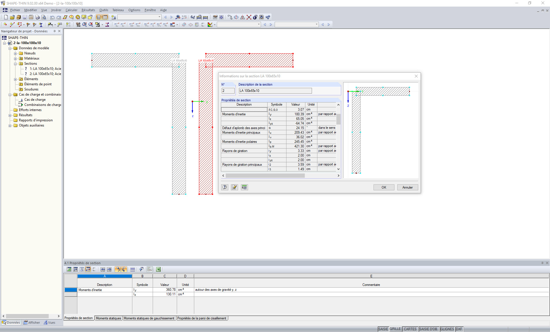 Section constituée de plusieurs composants non connectés