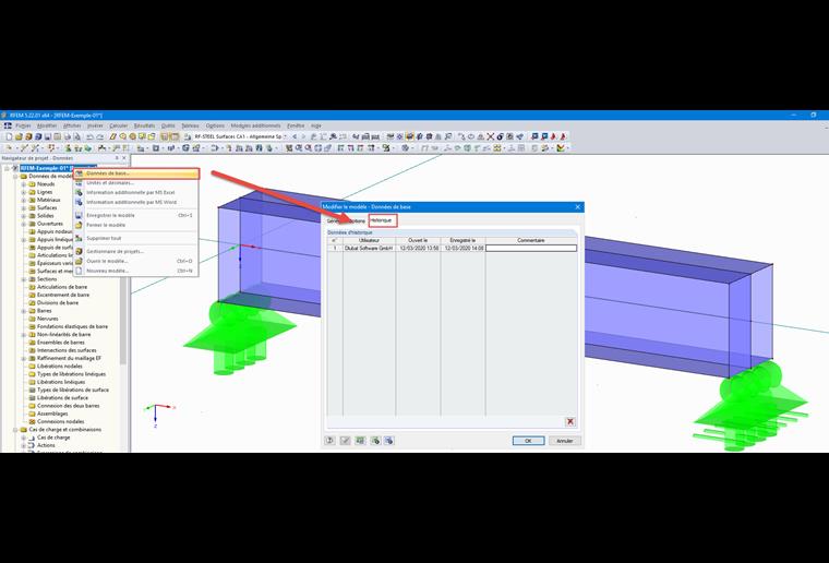 Historique dans les données de base