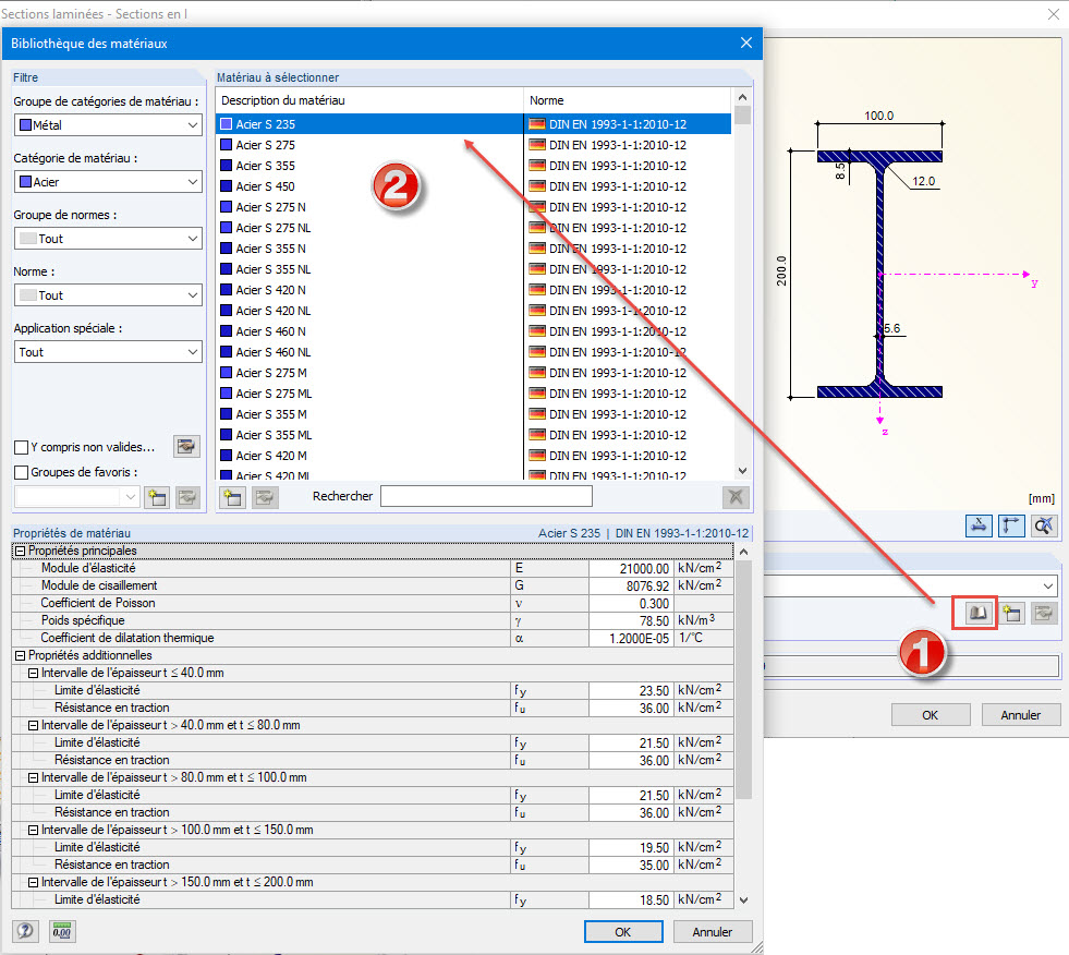 Base de données des matériaux