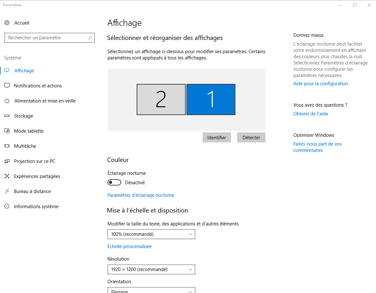 Sélectionner et réorganiser les affichages