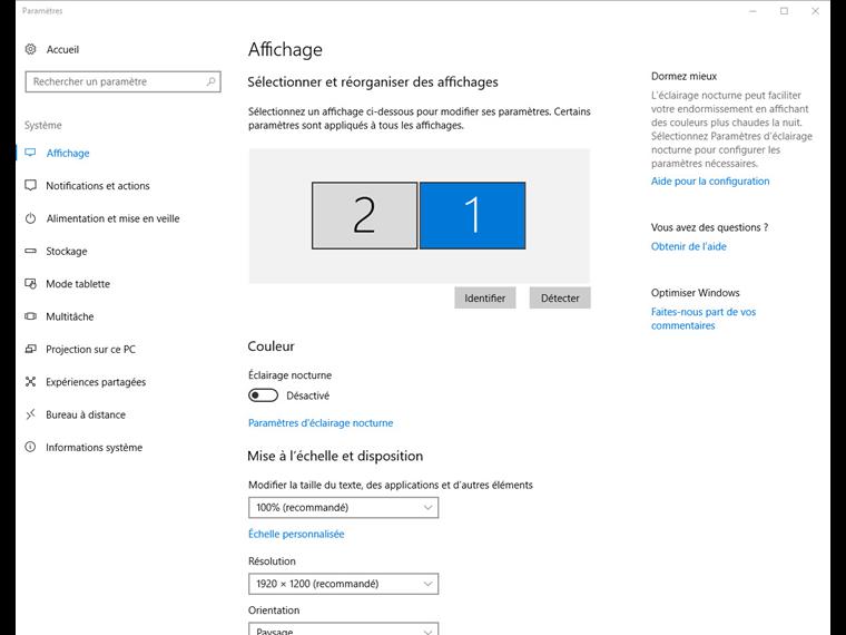 Sélectionner et réorganiser les affichages