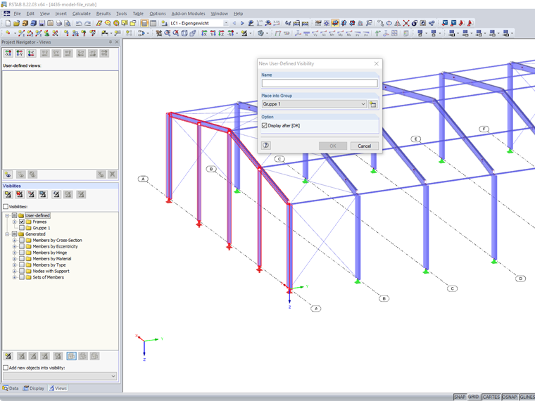 Boîte de dialogue « Nouvelle visibilité définie par l'utilisateur »