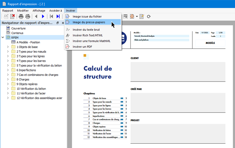 Insérer l’image depuis le presse-papiers