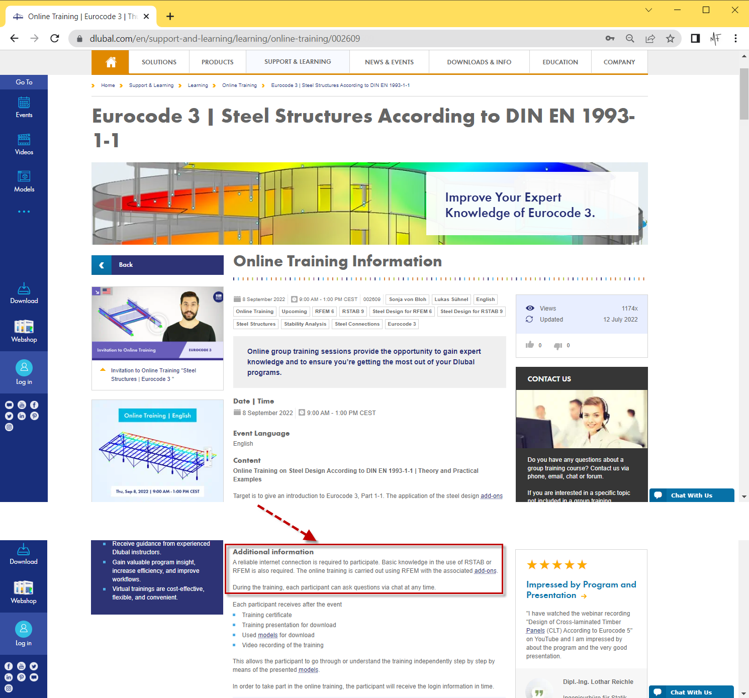Formation en ligne - Informations supplémentaires