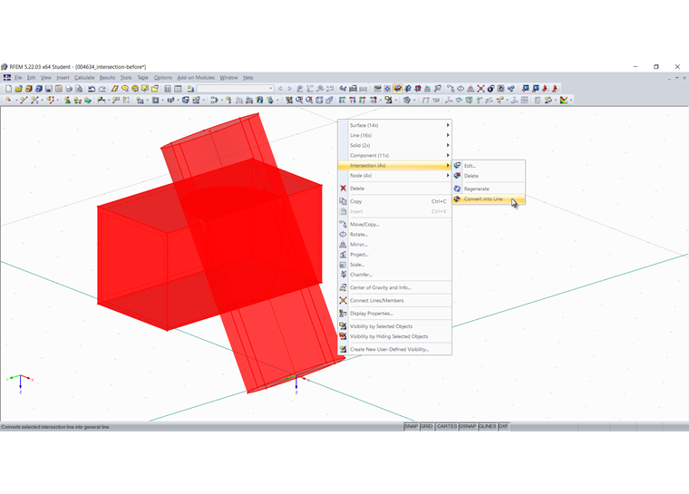 Convertir les intersections en lignes