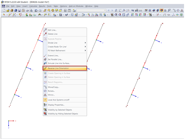 inverser l'orientation des lignes