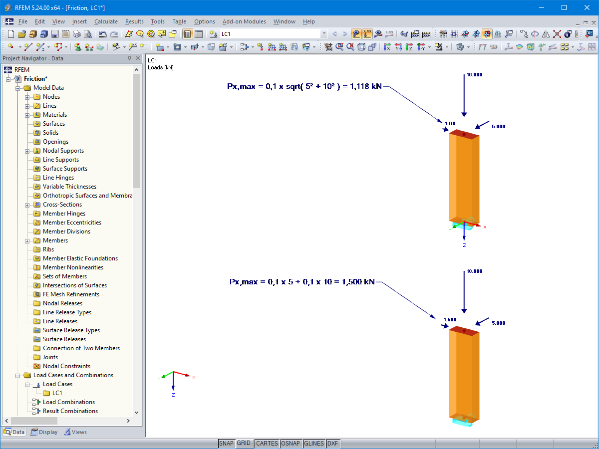 Structure calculée avec les deux options