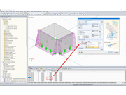 Écart entre les coordonnées de nœud et la charge rectangulaire libre