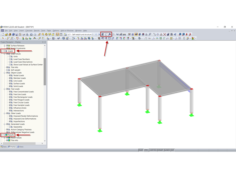 Masquage du chargement et des résultats